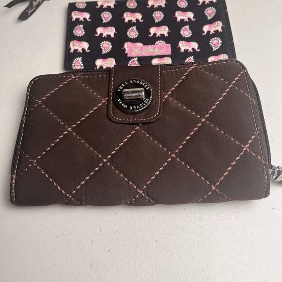 Vera Bradley Wallet Lot CheckBook Cover Pink Elephant Purple Punch Brown Quilted - Picture 3 of 16
